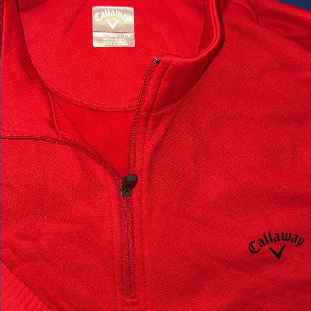 Callaway Men's Bright Red Zip-Up Pullover Sweater
